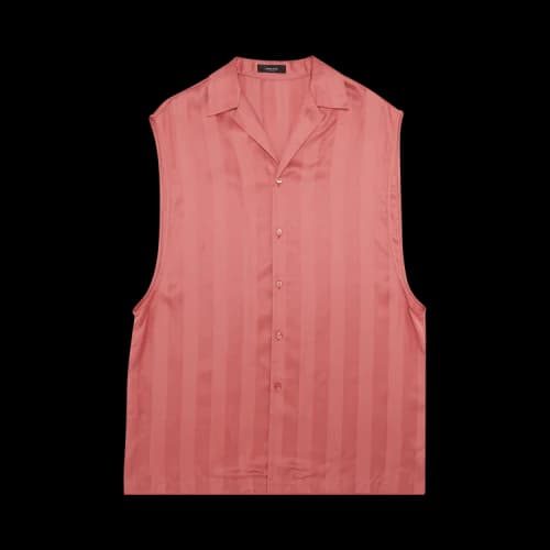 Versace Striped Sleeveless Silk Shirt 'Pink'