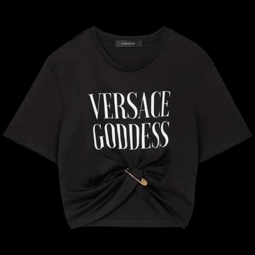 Versace Goddess Print T-Shirt 'Black'