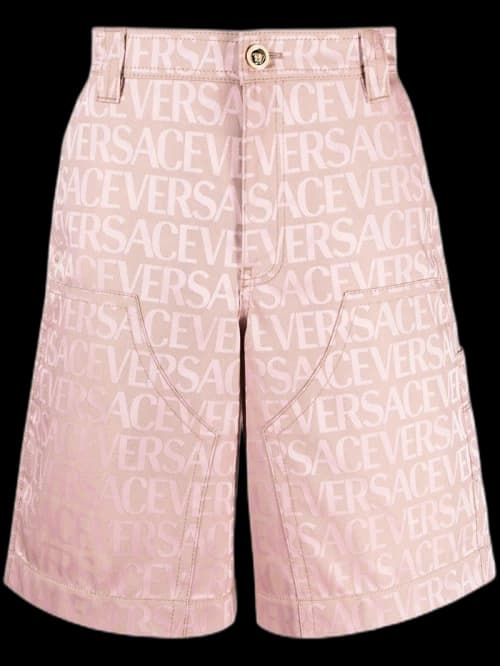Versace Allover Jacquard Bermuda Shorts Pink
