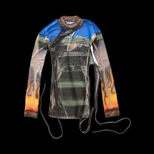 Ottolinger Mesh Deconstructed Christ Top 'Blue'
