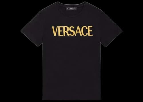 Versace Embroidered Versace T-Shirt Black