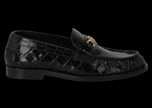 Versace Croc-Effect Medusa '95 Loafers Black (Women's)