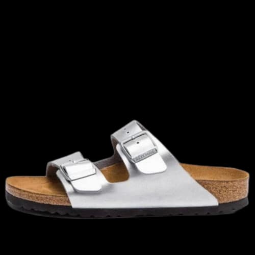 Birkenstock Arizona Birko-Flor Narrow Fit Sandals 'Silver'