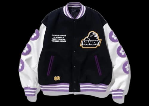 Vandy The Pink x XLARGE Varsity Jacket Black Purple
