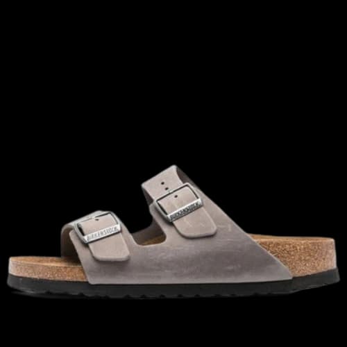 Birkenstock Arizona Soft Footbed Oiled Leather Sandals 'Iron'