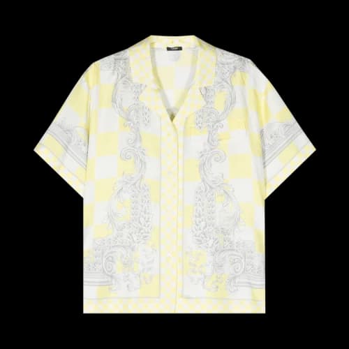 Versace Informal Shirt 'Pale Yellow/White/Silver'