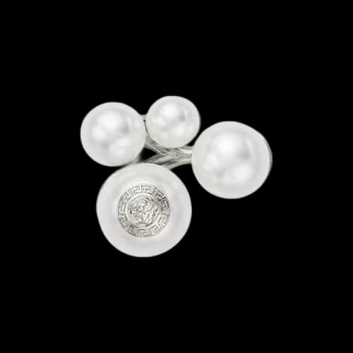 Versace Faux Pearl Ring 'Palladium/White'