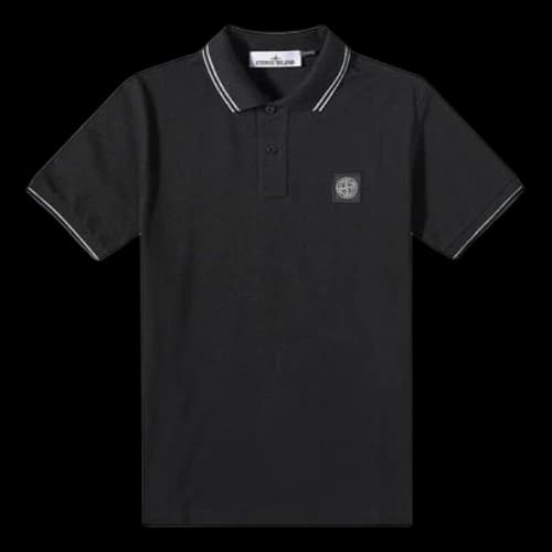 STONE ISLAND Patch Polo Shirt 'Black'