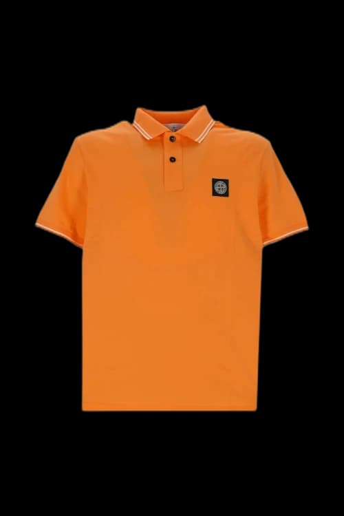Stone Island Logo Poloshirt Orange