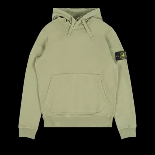 Stone Island Garment Dyed Fleece Hoodie 'Sage'