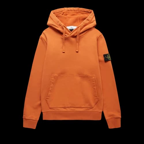 Stone Island Compass Patch Drawstring Hoodie 'Orange'