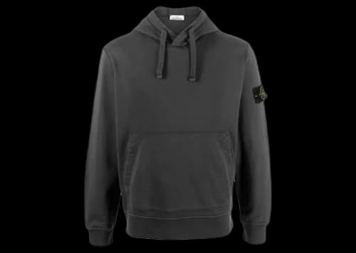 Stone Island Logo Patch Hoodie Dark Grey