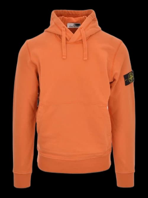 Stone Island Logo Hoodie Orange
