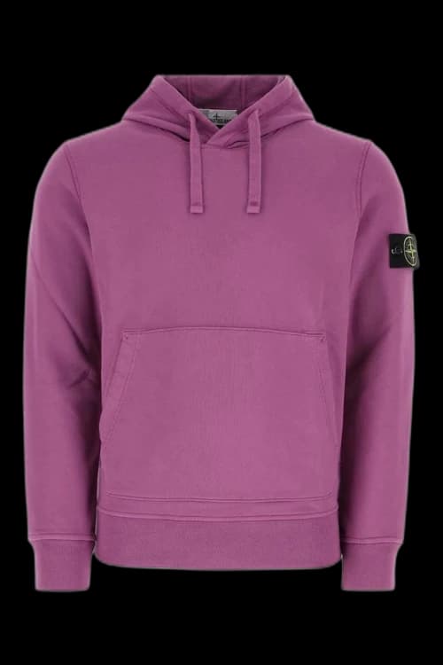 Stone Island Logo Hoodie Purple