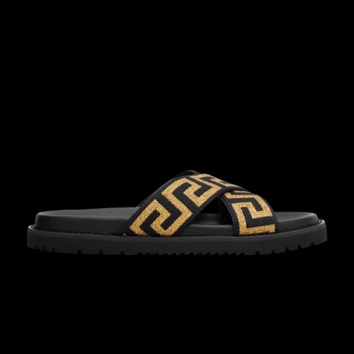Versace Jacquard Nappa Sandal 'Black Gold'