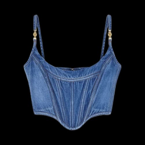 Versace Stone Wash Denim Top 'Medium Blue'
