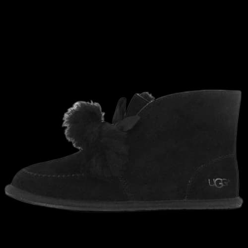 UGG Kallen Suede Moc Toe Pom Pom Slipper 'Black' (Women's)