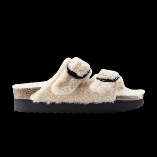 Birkenstock Arizona Big Buckle Shearling Teddy Eggshell