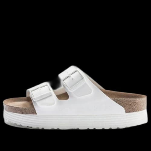 Birkenstock Arizona Platform Vegan Birko-Flor Narrow Fit Sandals 'White'