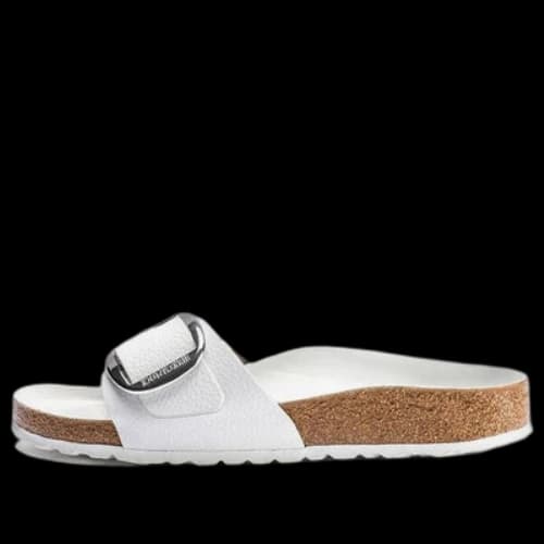 Birkenstock Madrid Big Buckle Leather Narrow Fit Sandals 'White'
