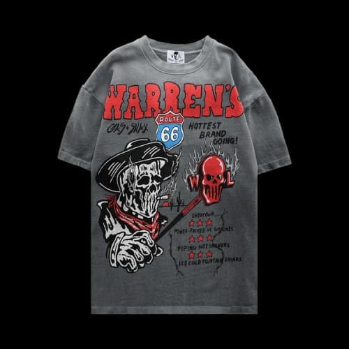 Warren Lotas Warren's Gas and Snax T-Shirt 'Sunfaded Charcoal'