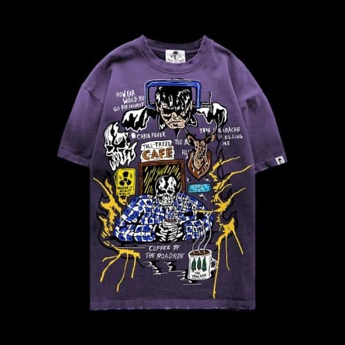 Warren Lotas Roadside Coffee T-Shirt 'Faded Purple'