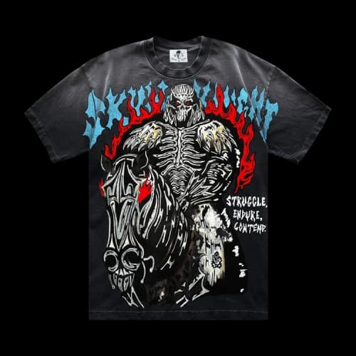 Warren Lotas Skull Knight T-Shirt 'Sunfaded Black'