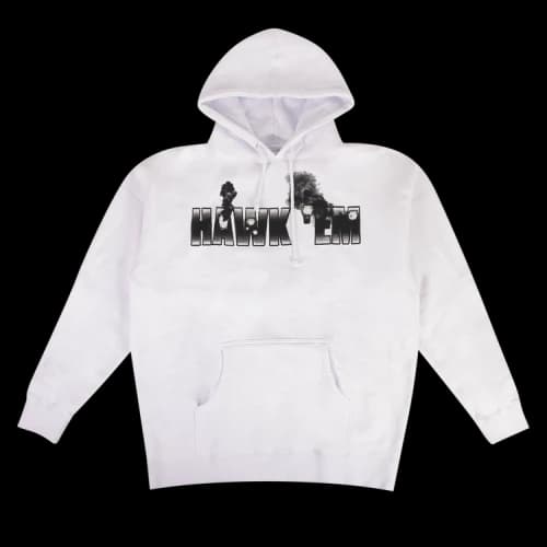 Vlone x Pop Smoke Hawk 'Em Hooded Sweatshirt 'White'