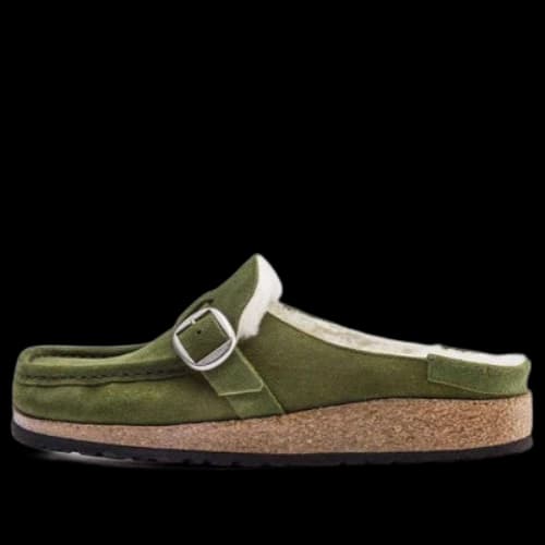 Birkenstock Buckley Shearling Suede Leather 'Mountain View Green'