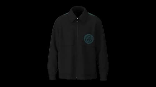 Versace Medussa Logo Blouson Canvas Jacket Black