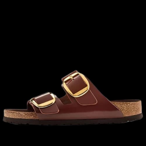 Birkenstock Arizona Big Buckle Natural Leather Patent 'Clay Dark brown' (Women's)