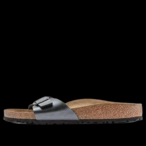 Birkenstock Madrid Birko-Flor Narrow Fit Sandals 'Metallic Black'