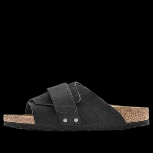Birkenstock Kyoto Nubuck-Suede Leather Narrow Fit Sandals 'Black'