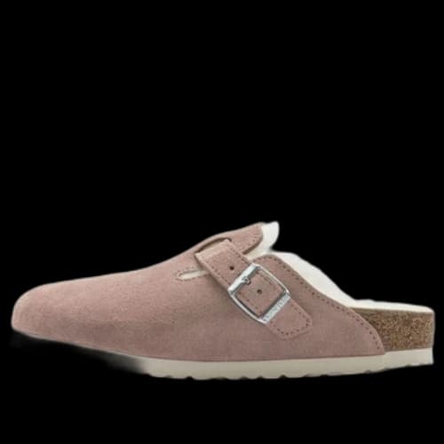 Birkenstock Boston Shearling Suede Leather Coated Narrow Fit 'Pink Clay' (Women's)