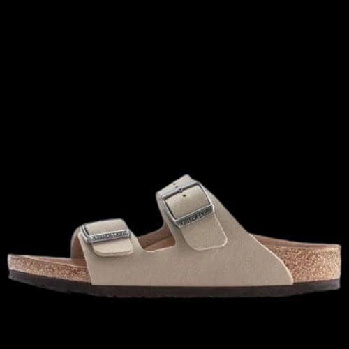 (PS) Birkenstock Arizona Kids Vegan Birko-Flor Birkibuc Narrow Fit 'Faded Khaki'