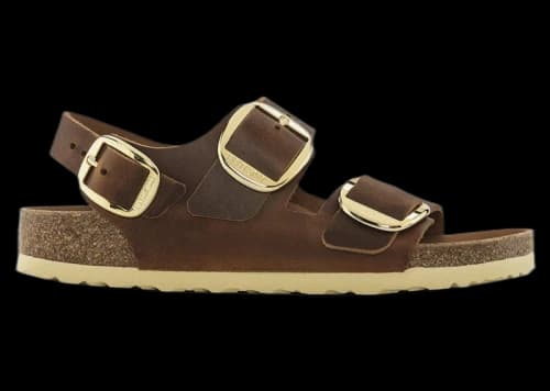Birkenstock Milano Big Buckle Oiled Leather Cognac