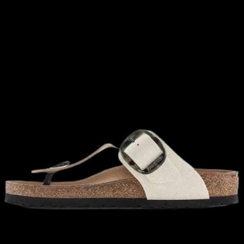 Birkenstock Gizeh Vegan Big Buckle Textile Narrow Fit Sandals 'Eggshell'