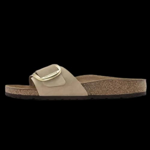 Birkenstock Madrid Big Buckle Nubuck Leather Narrow Fit Sandals 'Sandcastle'