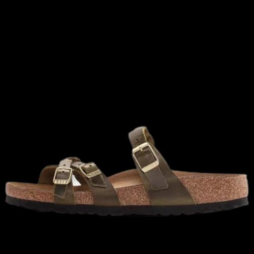 Birkenstock Franca Oiled Leather Narrow Fit Sandals 'Olive Green'