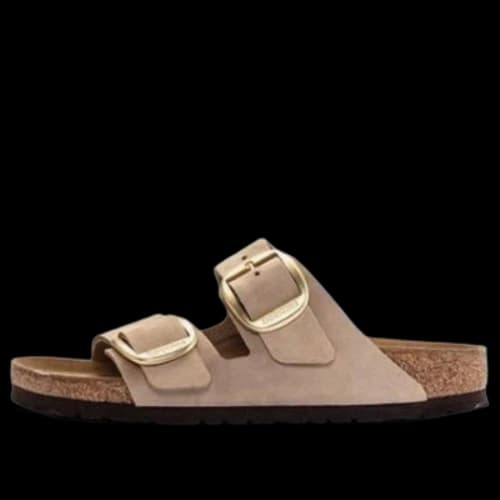 Birkenstock Arizona Big Buckle Nubuck Leather Narrow Fit Sandals 'Sandcastle'