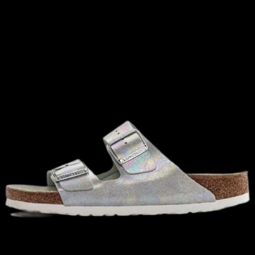 Birkenstock Arizona Vegan Microfiber Narrow Fit Sandals 'Iridescent Matcha' (Women's)