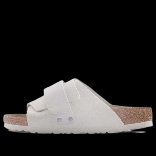 Birkenstock Kyoto Nubuck-Suede Leather Narrow Fit Sandals 'Antique White'
