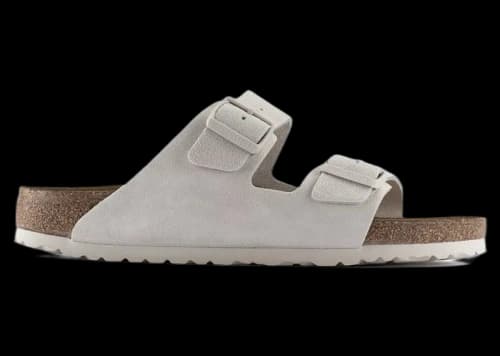 Birkenstock Arizona Soft Footbed Suede Antique White