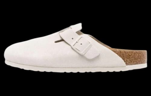 Birkenstock Boston Suede Antique White (Narrow Fit)
