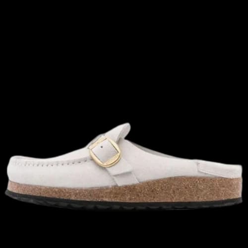 Birkenstock Buckley Suede Leather Embossed Corduroy Narrow Fit 'Antique White' (Women's)