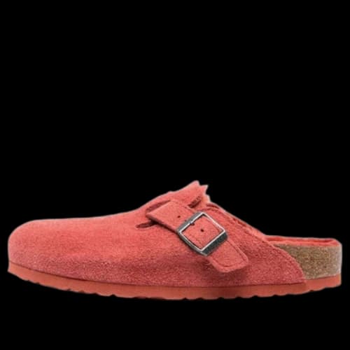 Birkenstock Boston Shearling Suede Leather Narrow Fit 'Sienna Red' (Women's)