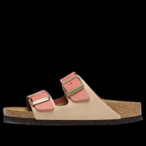 Birkenstock Arizona Nubuk Leather Narrow Fit 'Mars Red/ Sandcastle'
