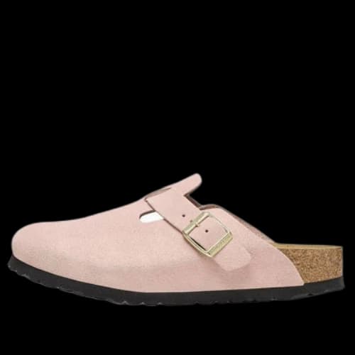 Birkenstock Boston Suede Leather Sandals 'Light Rose'