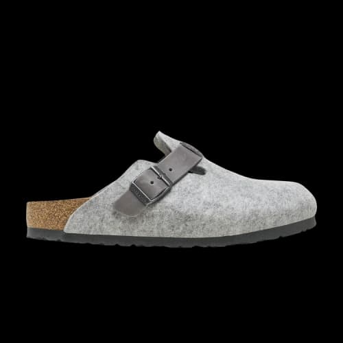 Birkenstock Boston Natural Leather-Felt 'Light Grey'