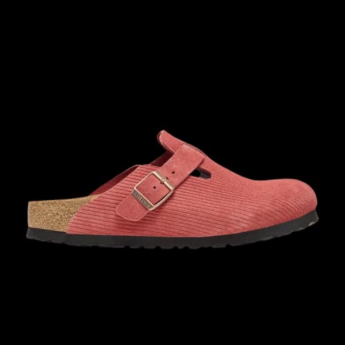 Birkenstock Boston Suede Embossed Narrow Fit 'Sienna Red'